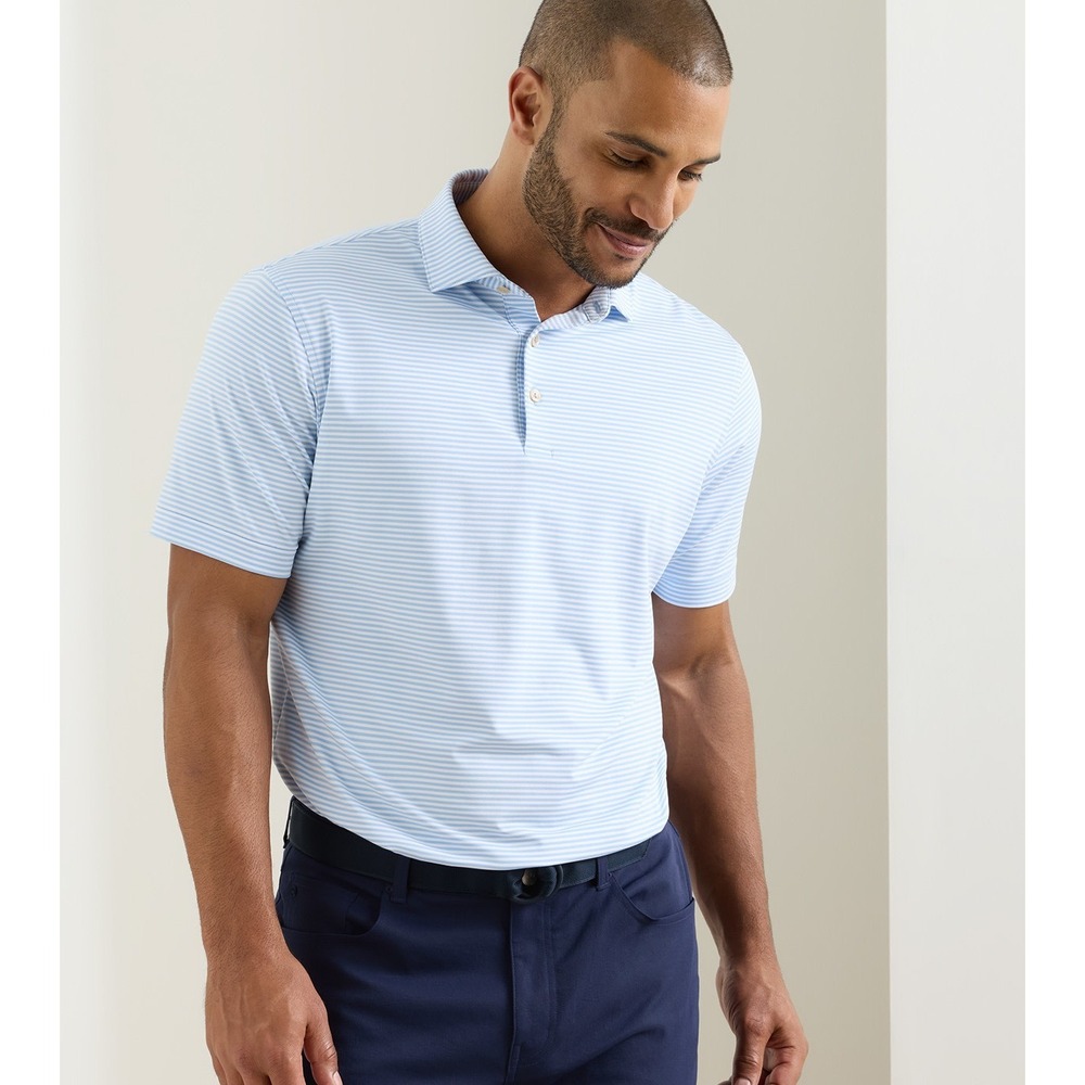 Peter Millar Summer Comfort Hales Golf Polo Shirt Cottage Blue Men XL NWOT $115